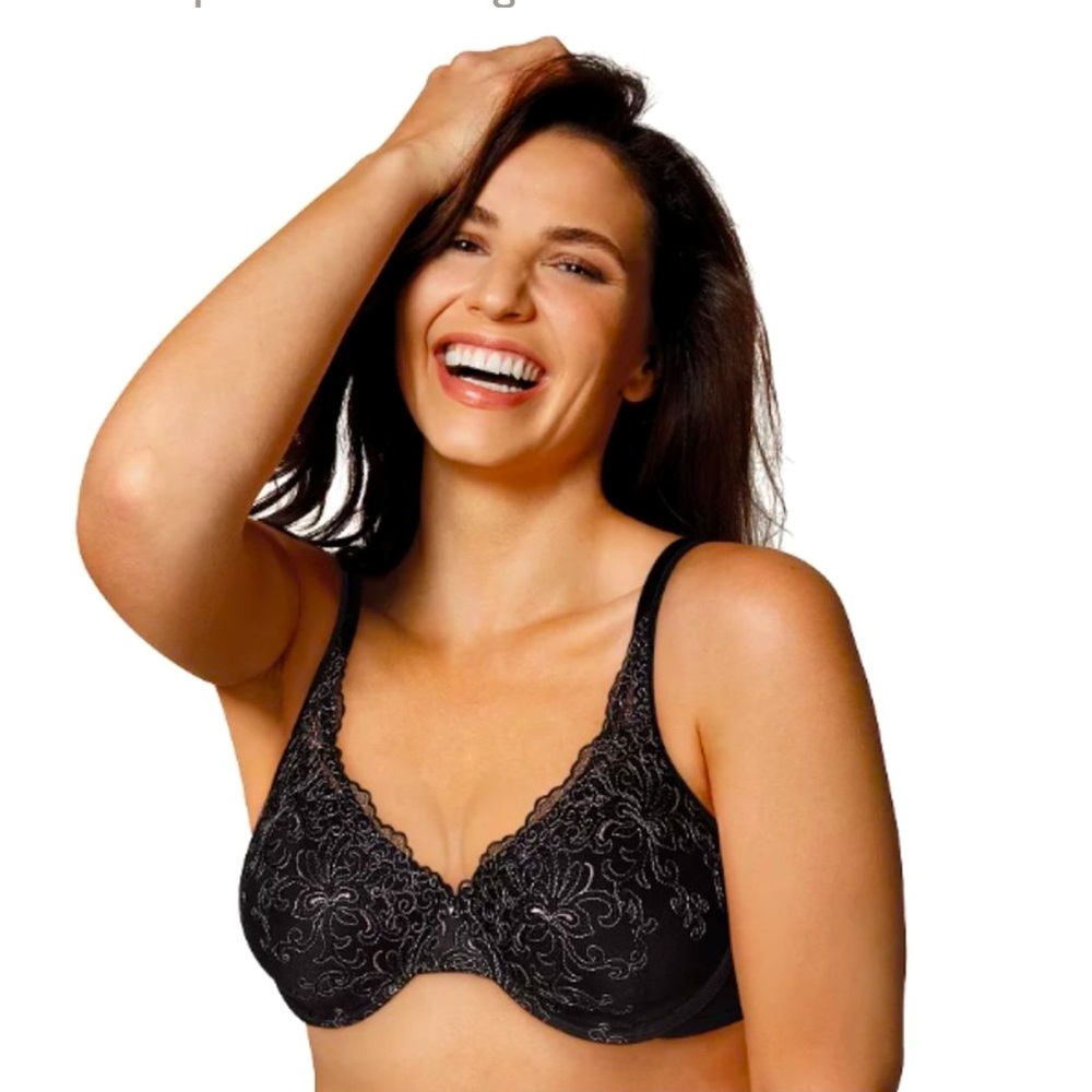 Playtex® Secrets® Beautiful Lift Black Embroidered Underwire Bra 4513 Size 44B